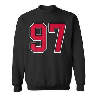 Red White Number 97 Jersey Player Uniform 97 Sweatshirt - Thegiftio UK