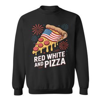 Red White And Pizza 4Th Of July Patriotic Ns Men Sweatshirt - Thegiftio UK