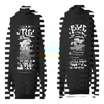 Retirement Retired Camper Camp Camping Small Black Sweatshirt - Thegiftio