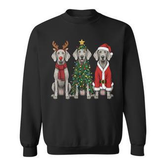 Retro Christmas Weimaraner Santa Reindeer Dog Lover Sweatshirt | Seseable UK
