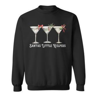Retro Santa's Little Helper Martini Merry Christmas Sweatshirt - Thegiftio UK