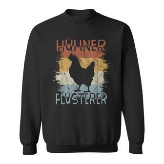 Retro Huhnilhouette Landwirt Bauer Hühner Flüsterer Sweatshirt - Seseable