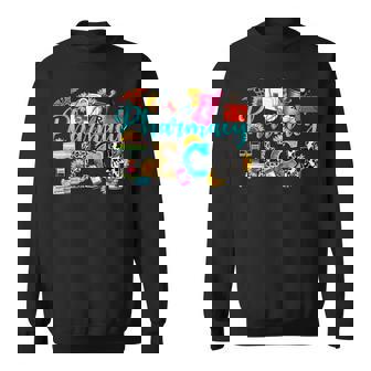 Retro Leopard Pharmacy Tech Pharmacist Certified Pharm Tech Sweatshirt | Mazezy