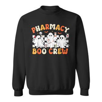 Retro Pharmacy Boo Crew Ghost Pharmacist Tech Halloween Sweatshirt - Thegiftio