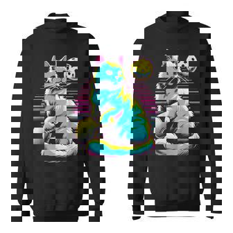 Retro Pickleball Cat Lover Paddle Sport Feline Kitten Sweatshirt - Thegiftio