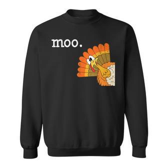 Retro Turkey Moo Thanksgiving Sweatshirt - Thegiftio UK