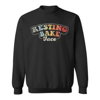 Retro Vintage Resting Bake Face Baking Cookie Baker Sweatshirt - Thegiftio