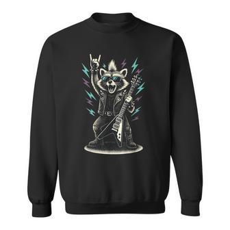 Retro Waschbär Rock Musik Geschenk Lustiger Wachbär Racoon Sweatshirt - Geschenkecke