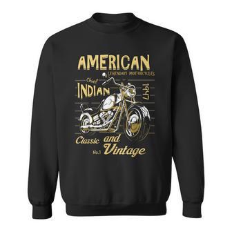 Rétrointage American Moto Indienne Pourieux Biker Cadeaux Sweater e - Cadeauxyz