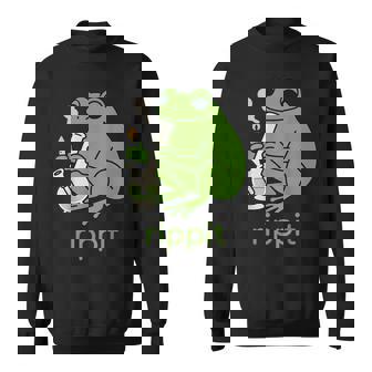 Rippit Stoner Frog Bong Weed Lover Cannabis 420 Sweatshirt | Seseable CA