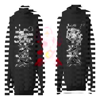 Rock & Roll Christmas Santa Claus Guitar Player Sweatshirt - Thegiftio