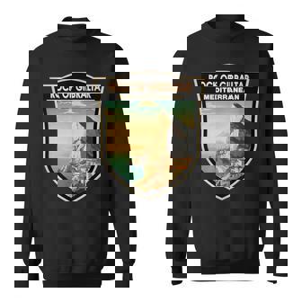 Rock Of Gibraltar Travel Art Badge Vintage Sweatshirt Unisex | Mazezy