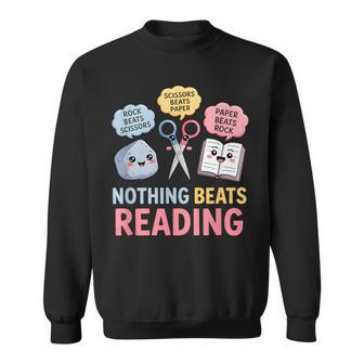 Rock Paper Scissors Nothing Beats Reading Book Lover Sweatshirt | Mazezy