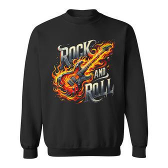Rock And Roll Electric Guitar Band Guitarist Lets Rock Sweatshirt | Mazezy