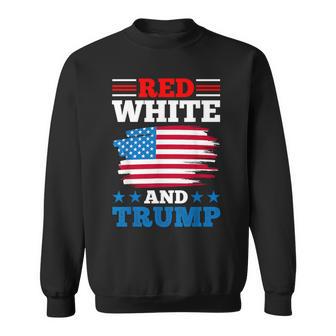 Rojo Blanco Y Trump Bandera Americana Pro-Trump Republicana Camisa de entrenamiento - Regaloses