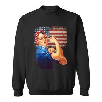 Rosie The Riveter American Flag Rosie The Riveter Sweatshirt - Thegiftio UK