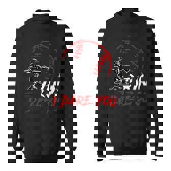 Run Steal I Dare You Humor Baseball Catcher Vintage Sweatshirt - Thegiftio