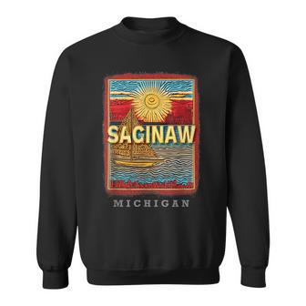Saginaw Michigan Mi Riverside Charm Sd915 Sweatshirt - Thegiftio UK