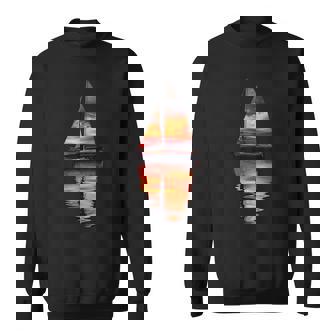 Sailing Sunset Akmu Sailboat Sea Double Exposure Sweatshirt | Mazezy
