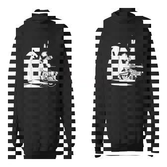 Salut Motard Humour Ombre Chinoise Lapin Main Motointage Sweater e - Cadeauxyz