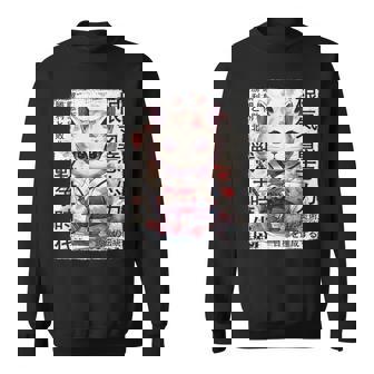 Samurai Cat Warrior Japanese Ninja Kitty Kawaii Sweatshirt - Thegiftio