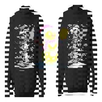 Santa Hat Snowman Xmas Pickleball Christmas Sweatshirt | Seseable UK