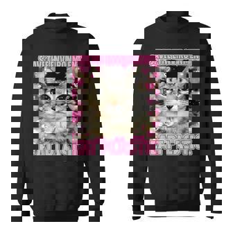 Save The Environment Eat Plastic Cat Cute Silly Kitty Meme Sweatshirt | Mazezy