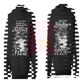 Save The Environment Eat Plastic Silly Cat Meme Cats Sweatshirt | Mazezy