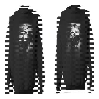 Scary Face Horror Ghost Heart Hands Creepy Halloween Sweatshirt - Thegiftio