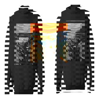 The Scream Black Cat By Munch Edvard Famous Painting Sweatshirt - Thegiftio