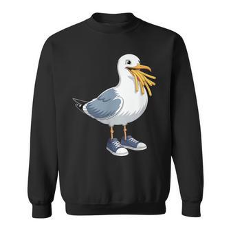 Seagull With Fries And Sneakers Fun Sweatshirt - Monsterry