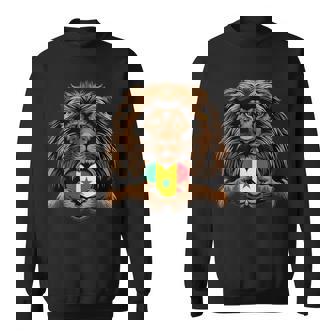 Senegal Lion Senegalese Pride Heart Senegalese Roots Sweatshirt - Monsterry