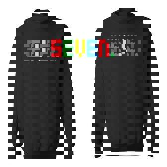 Seven 7Th Birthday Block Building Master Builder Boys Sweatshirt - Seseable