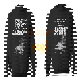 Shes With Me For My Dog Dachshund Inappropriate Men Sweatshirt | Seseable FR