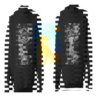 Shiba Inu Bajo Noche Estrellada Arte Canino Camisa de entrenamiento - Regaloses