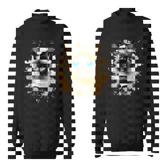 Siamese Cat Graphic Cute Siamese Cat Lover Animal Kitty Sweatshirt | Seseable UK