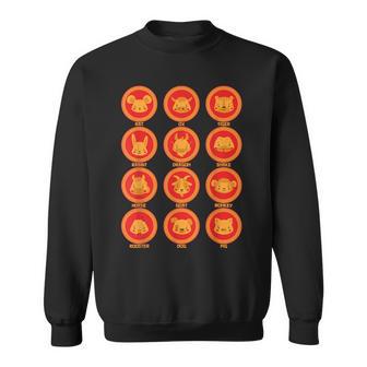 Signes Chinois 12 Animaux Du Zodiaque Nouvel An Lunaire 2024 Sweater e - Cadeauxyz