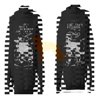 Silken Windhound Anatomy Cute Pet Lover Fawn Cream Sweatshirt - Thegiftio