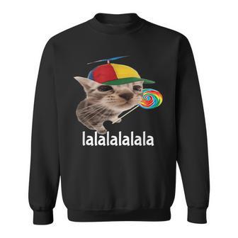Silly Cat With Lollipop Meme Cat Lover Sweatshirt | Seseable UK