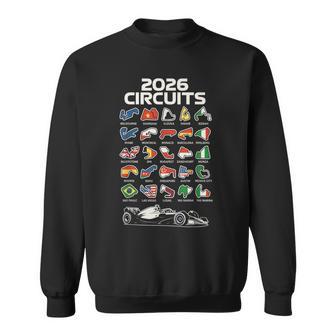 Silueta De Coche De Carreras De Circuito Calendario 2026 Camisa de entrenamiento - Regaloses