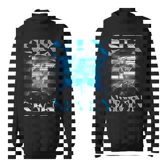 Six Seven 67 Meme Bootleg Style 90S 80S Alpha Gen Slang Sweatshirt - Seseable