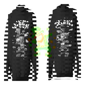 Six Seven Leprechaun Dabbing 67 Meme St Patrick's Day Boys Sweatshirt - Thegiftio