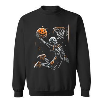 Skeleton Basketball Player Boys Scary For Halloween Sweatshirt - Monsterry