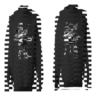 Skeleton Cowboy Rose Guitar Country Music Western Gothic Sweatshirt Unisex | Mazezy