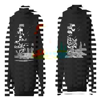 Skeleton Fishing Halloween Sweatshirt | Seseable FR