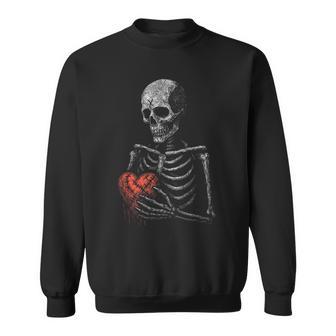 Skeleton Skull Broken Heart Macabre Love Goth Alt Punk Bones Sweatshirt | Seseable CA
