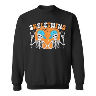 Skeletwins Halloween Twins Skeletons Hat Boys Costume Sweatshirt - Thegiftio UK