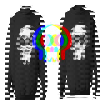 Skull Trippy Vaporwave Halloween Techno Rave EDM Party Sweatshirt Unisex | Mazezy