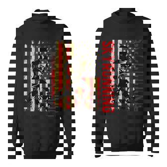 Skyrunning American Flag Vintage 4th Of July Patriotic Sweatshirt Unisex | Mazezy