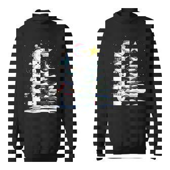 Snowman Merry Christmas Xmas Tree Snow Family Pajama Holiday Sweatshirt - Thegiftio